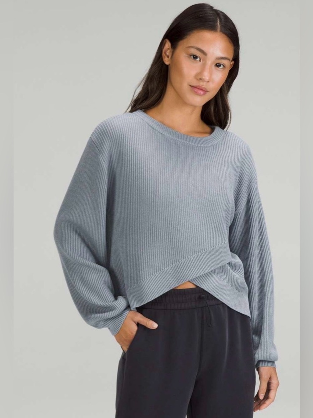 Lululemon Reversible Crossover Sweater in Chambray Size Large